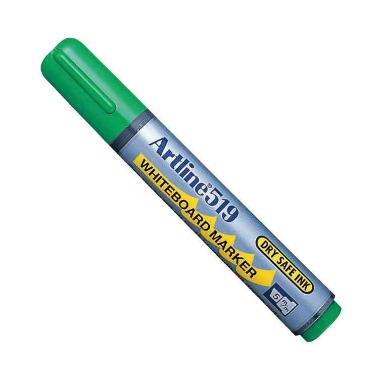 Artline 519 Day-Safe Whiteboard Markers | 2.0-5.0mm Chisel Tip | 4 Pack 4 Green