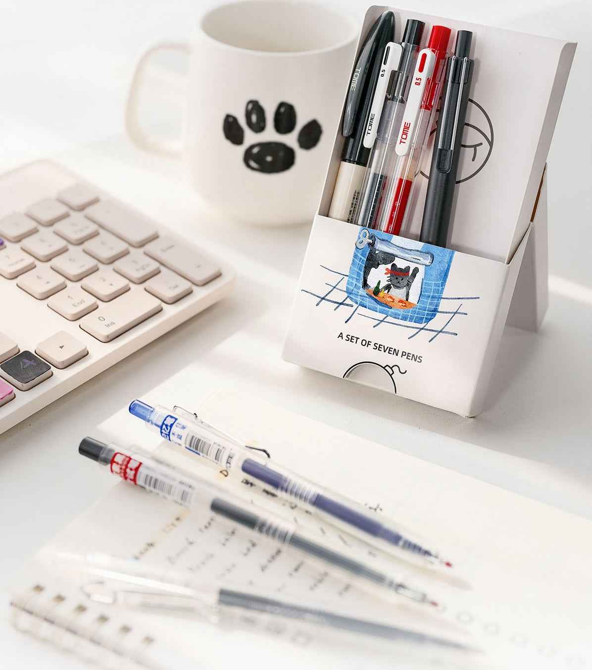 TOME 7-Piece Gel & Brush Pen Experience Set with Display Box