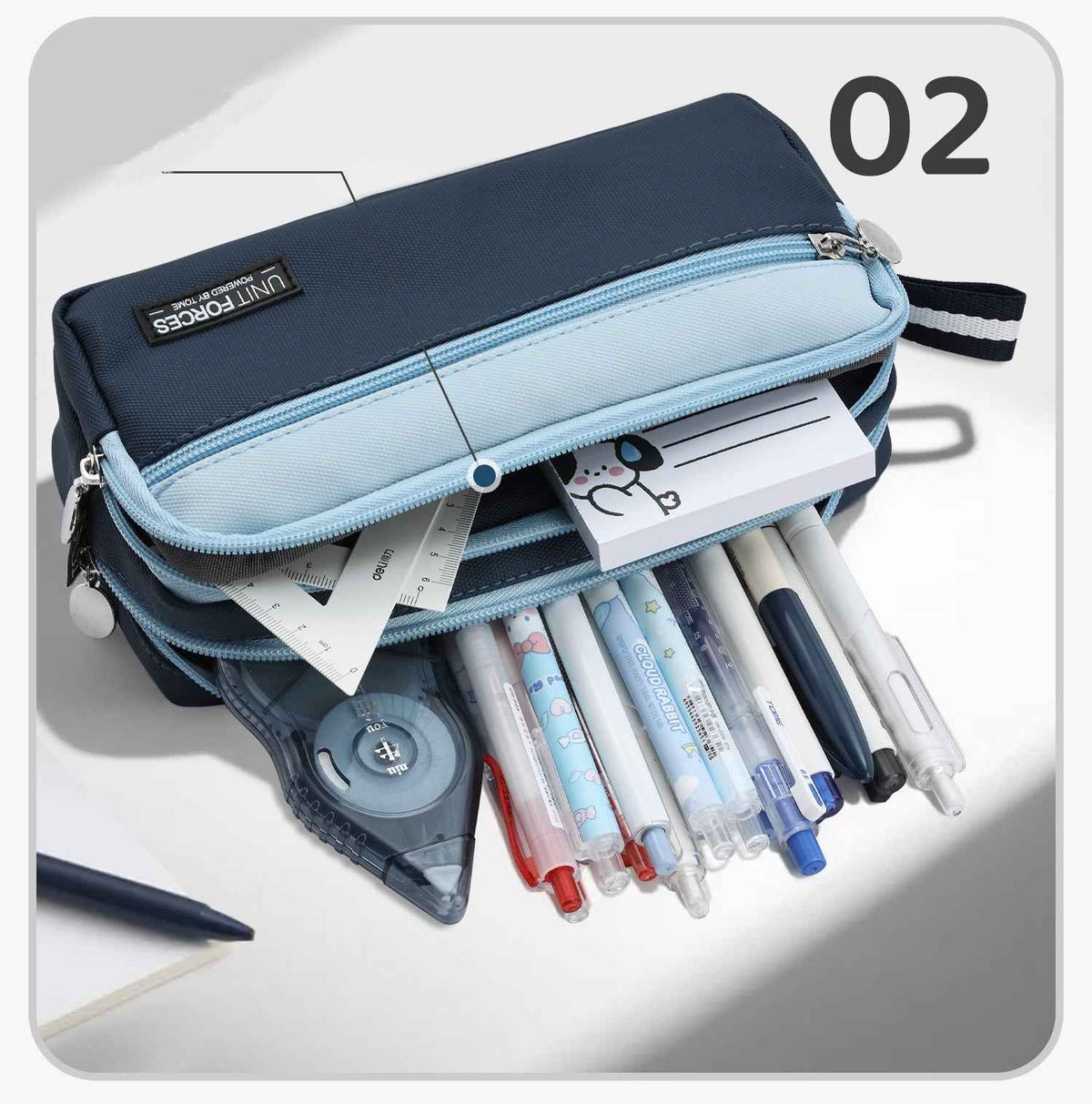 TOME 3-Layer Large Capacity Pen Bag Stationery Organizer Waterproof