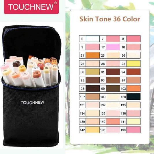 TOUCHNEW Marcadores de alcohol artísticos en tono de piel de 36 colores
