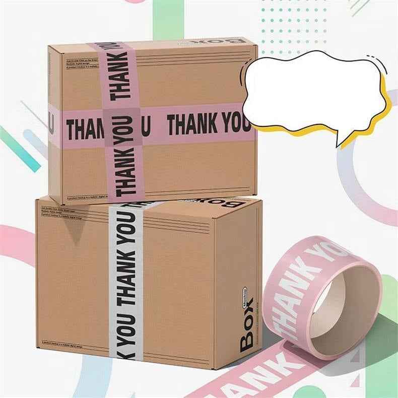 Thank You! Designer Decorative Packing Tape for Small Business 3 PACK