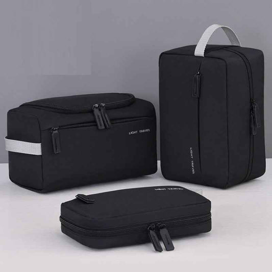 3 Pack Travel Toiletry Bag Organizer Dopp Kit for Men Black