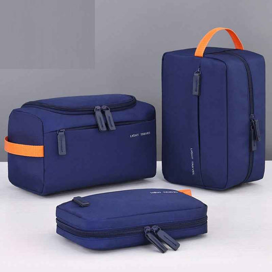 3 Pack Travel Toiletry Bag Organizer Dopp Kit for Men Blue