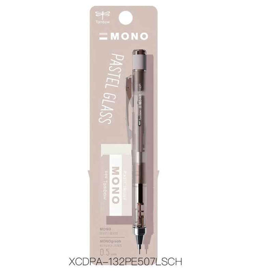 Tombow MONO Graph Mechanical Pencil Pastel Glass Color with Eraser 0.5mm Light Brown