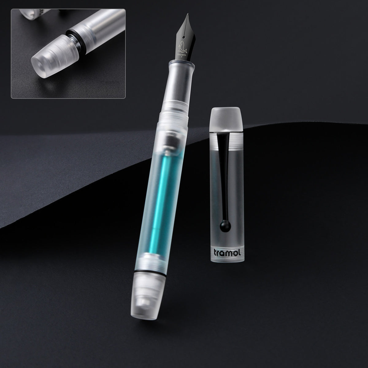 Tramol Vacuum Filling Fountain Pen – Frosted Transparent Acrylic Barrel, High-Capacity Ink, EF/F/M Iridium Nib