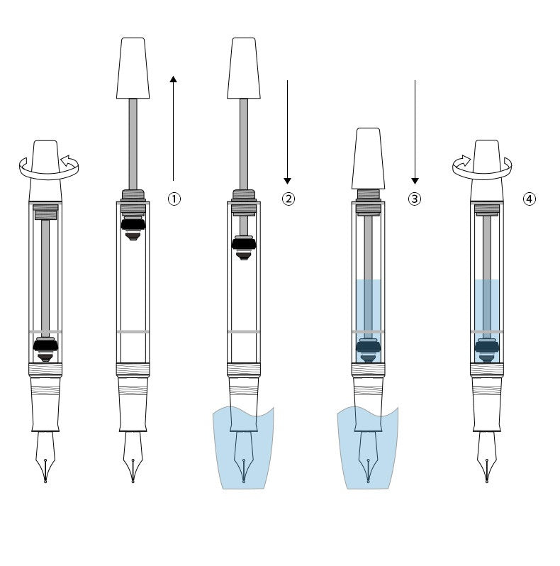 Tramol Vacuum Filling Fountain Pen – Frosted Transparent Acrylic Barrel, High-Capacity Ink, EF/F/M Iridium Nib