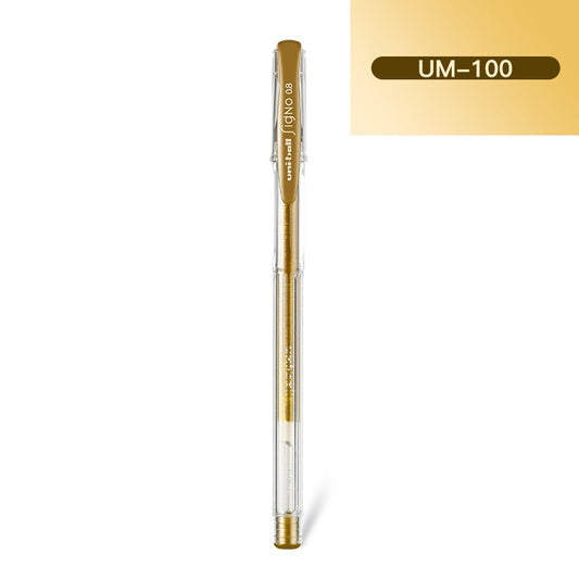 Uni-ball Signo UM-100 Gel Ink Pen - 0.8 mm -10Pcs Gold