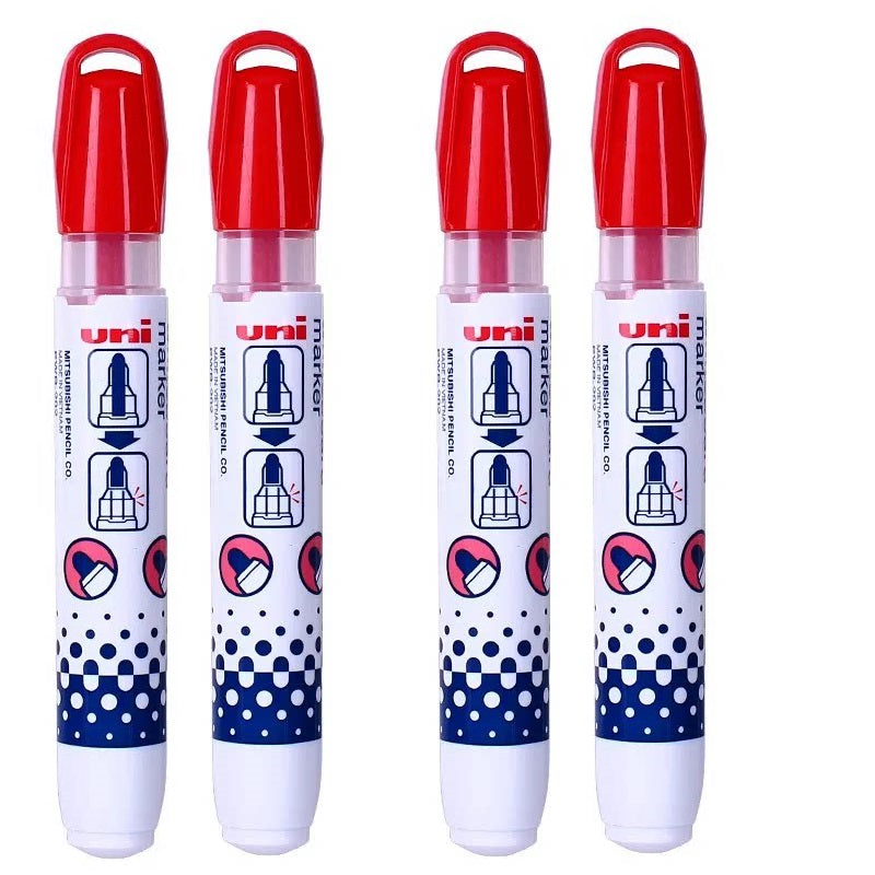 Uni Inkview Whiteboard Marker Pen PWB-202 4 Pack 4 Red