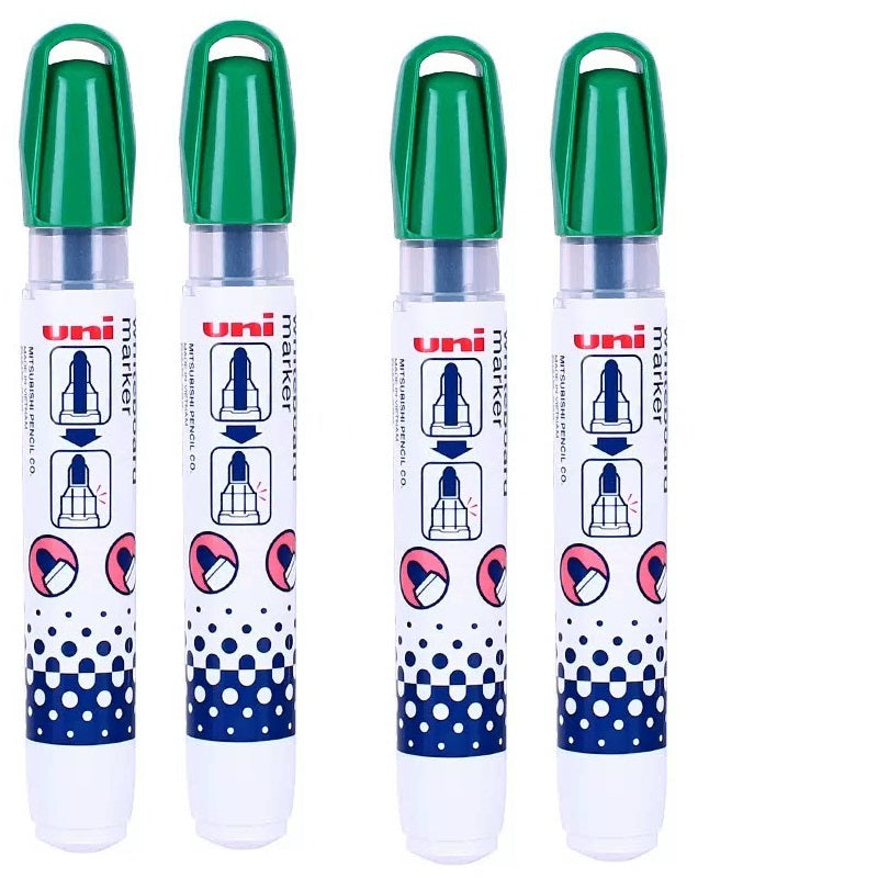 Uni Inkview Whiteboard Marker Pen PWB-202 4 Pack 4 Green