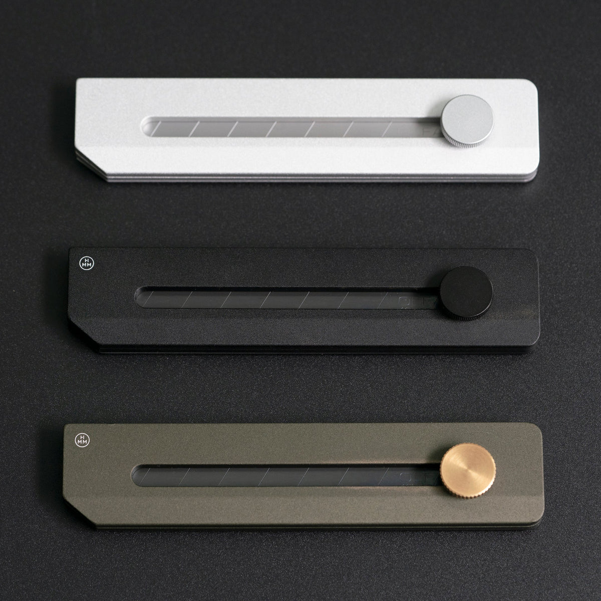 HMM EDC Utility Knife Black/Army/Silver with OLFA Blade