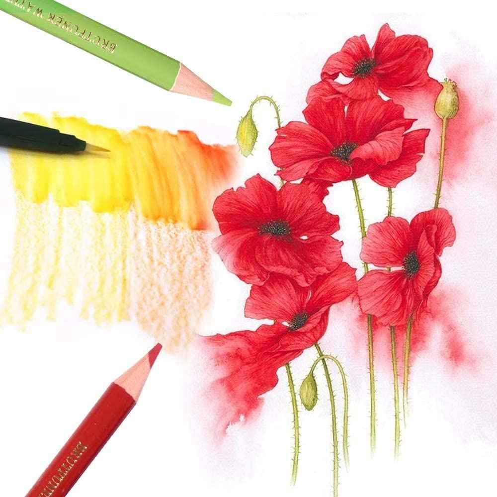 BRUTFUNER 48 aquarelpotlodenset, voorgeslepen voor kunstenaarsstudenten