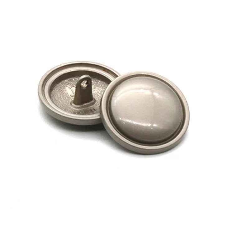 1 Inch Round Thin Edge Metal Shank Buttons for Sewing 20pcs Fog Silver