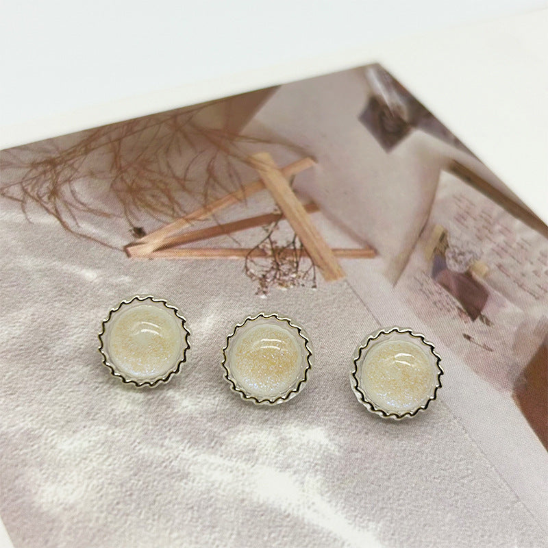 11.5mm Acrylic Sunflower Colorful Glittery Buttons for Shirts Sweaters 60pcs White