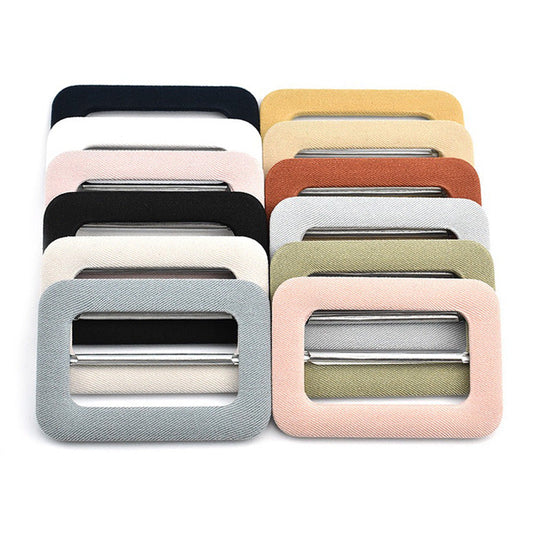50mm 12-Color D-Ring Fabric-Covered Buckles for Coat Belt Cuff Adjustment 48 Pack