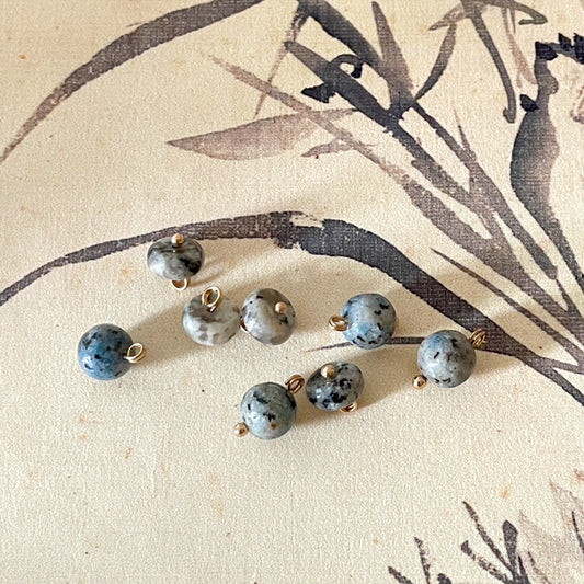 10mm Chinese Vintage Grayish-White Stone Beaded Buttons for Cheongsam 20pcs