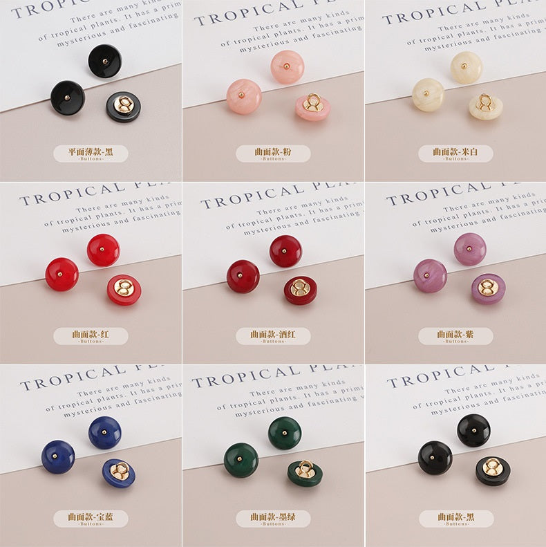 11.5mm Resin Metal Pearlized Shank Hand Sewing Buttons for Shirts 150 Pack