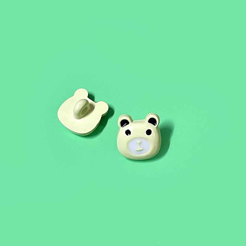 15mm Cartoon Colorful Bear Head Plastic Shank Buttons for Children's Sweaters 50 Pack