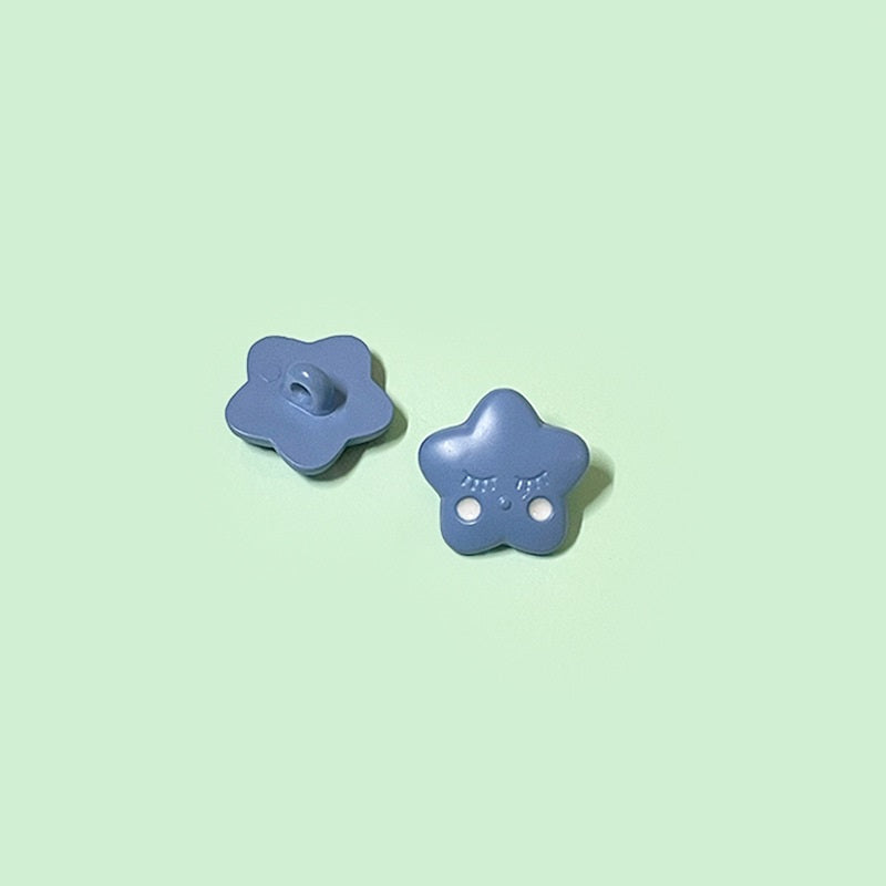 15/18mm Cartoon Colorful Star-Shaped Plastic Shank Buttons for Baby Clothing 60 Pack