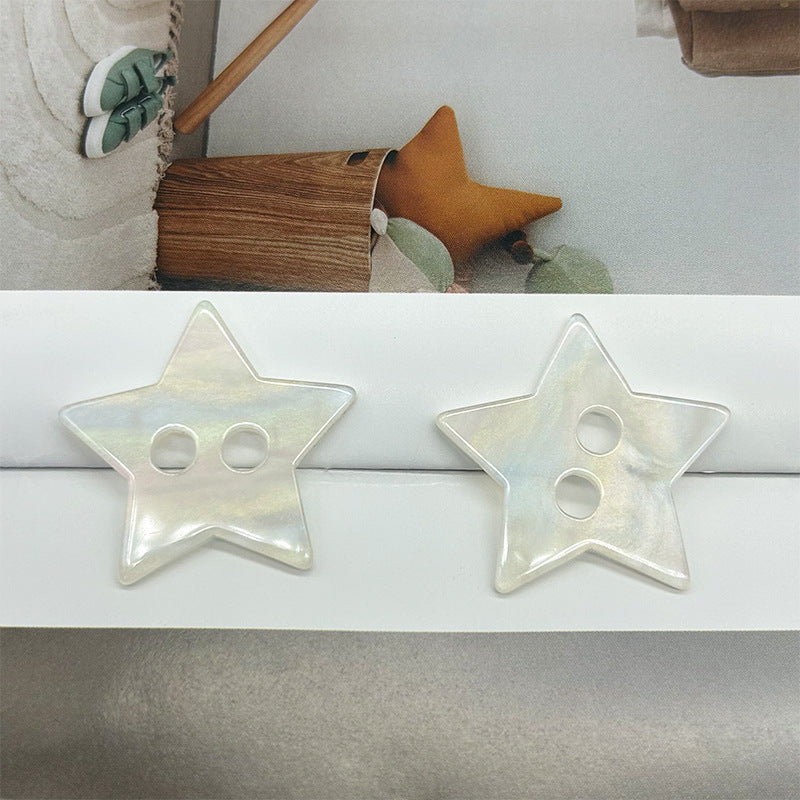 35mm Two-Hole Colorful Star-Shaped Buttons for Coats Padded Jackets 100pcs Colorful