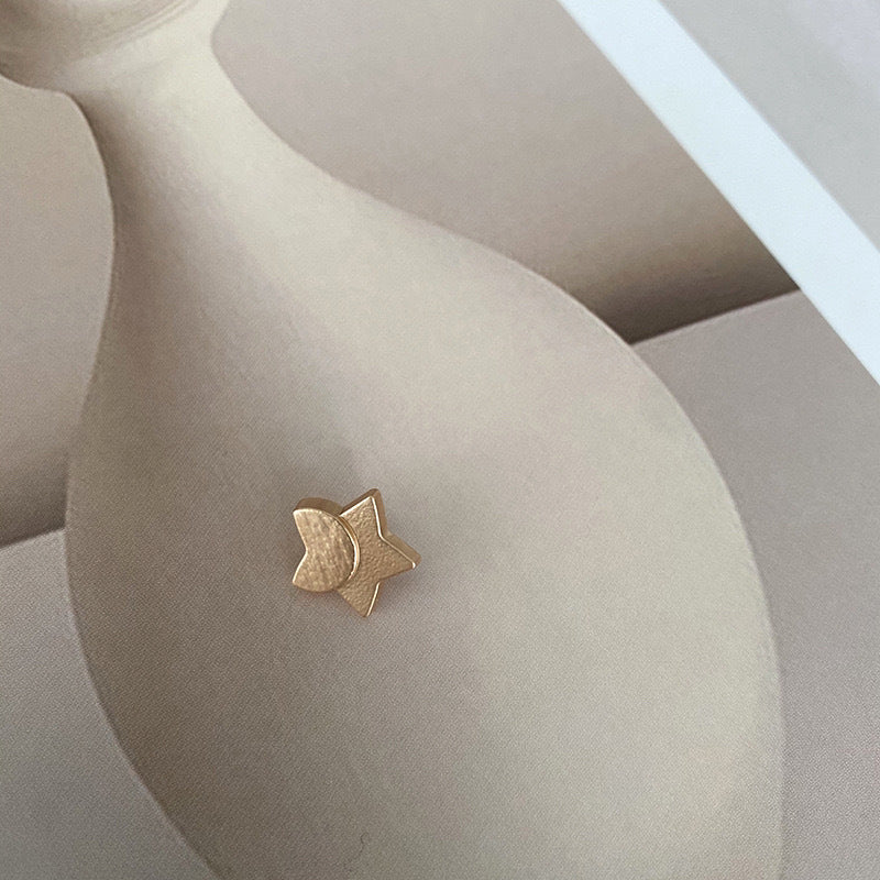 12mm Star and Moon Combination Decorative Metal Buttons for Shirt Cufflinks 30pcs Misty Gold