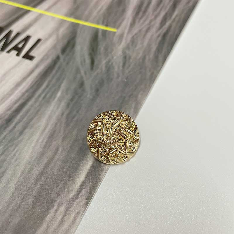 11.5-25mm Vintage Round Embossed Gold Metal Buttons with Shanks 50pcs Gold