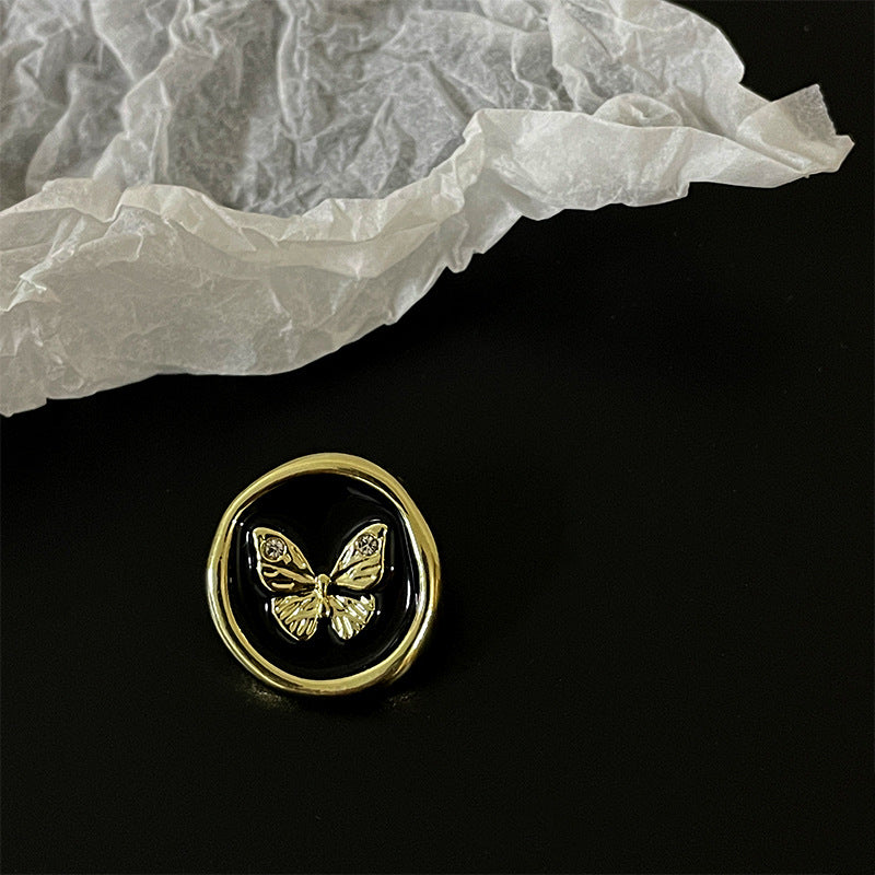 18/23mm Round Diamond-Encrusted Butterfly Pattern Metal Buttons with Shanks 50pcs