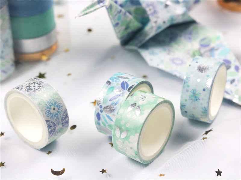 Set de cintas washi azules 12 rollos 15 mm x 3 m