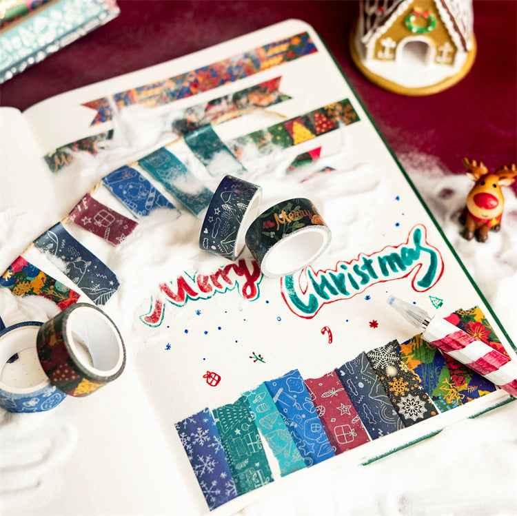 Merry Chiristmas Washi afplaktape set 12 rollen