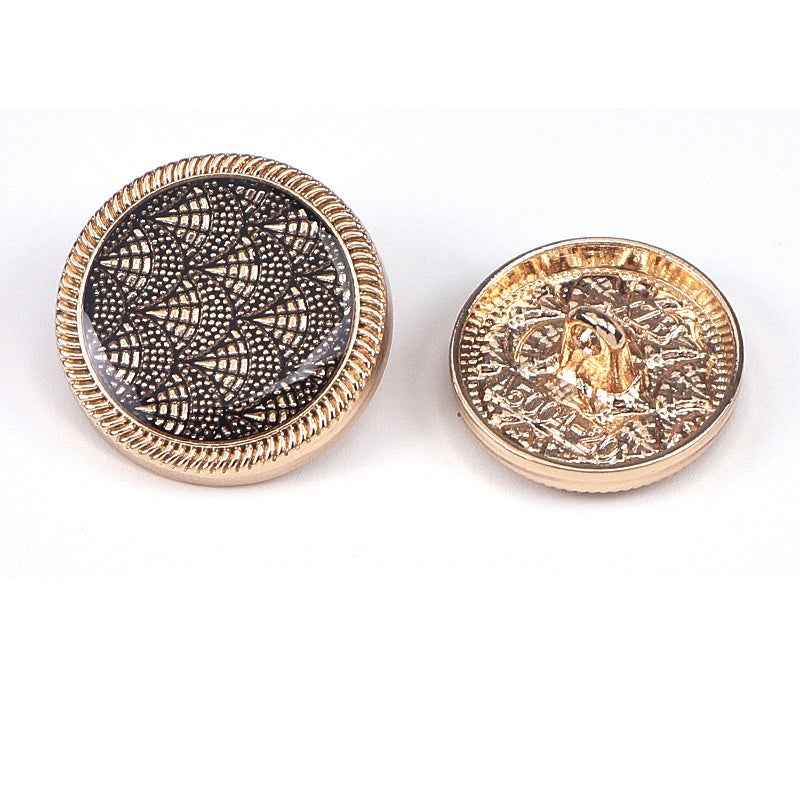 3/4 Inch Fish Scale Enamel Metal Shank Buttons for Sewing 20pcs Gold