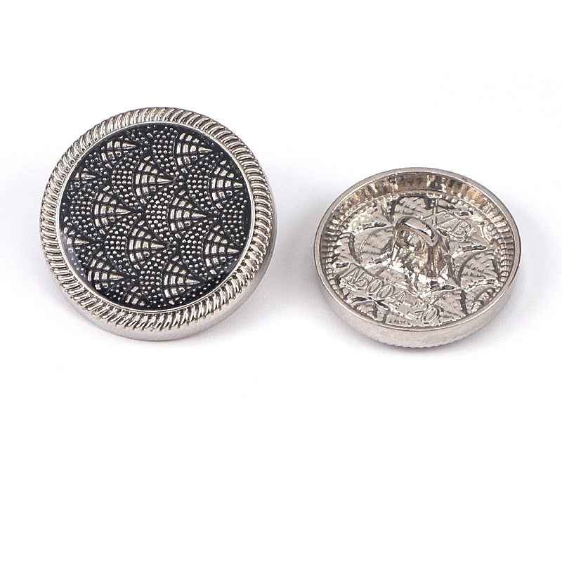3/4 Inch Fish Scale Enamel Metal Shank Buttons for Sewing 20pcs Silver