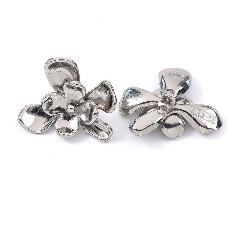 Floral Metal Shank Buttons 30 Pack (3 Colors)