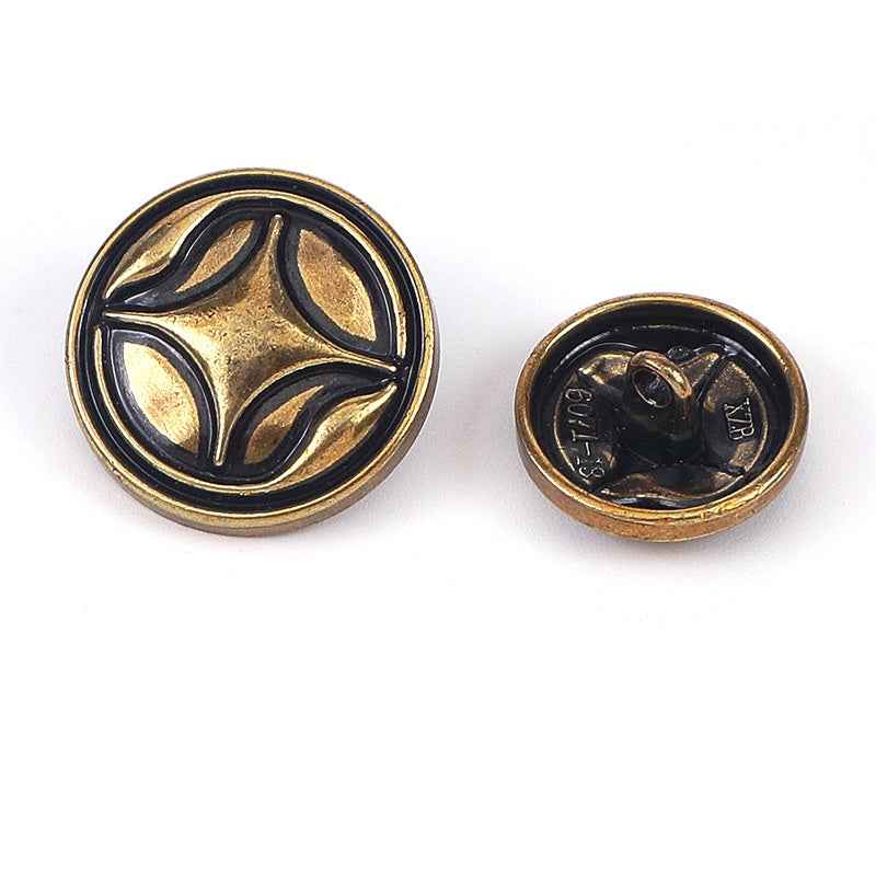 28L/36L Four-Point Star Metal Shank Sewing Buttons 30pcs Bronze