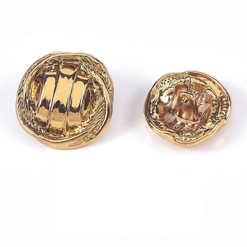 24L/28L/32L/36L Textured Stripe Metal Shank Buttons 20pcs Gold