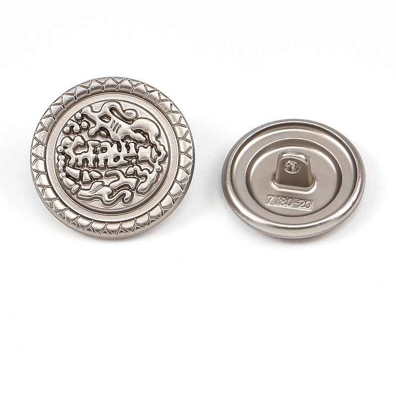 3/4 Inch Double Horse Wave Metal Coat Buttons 20pcs Silver