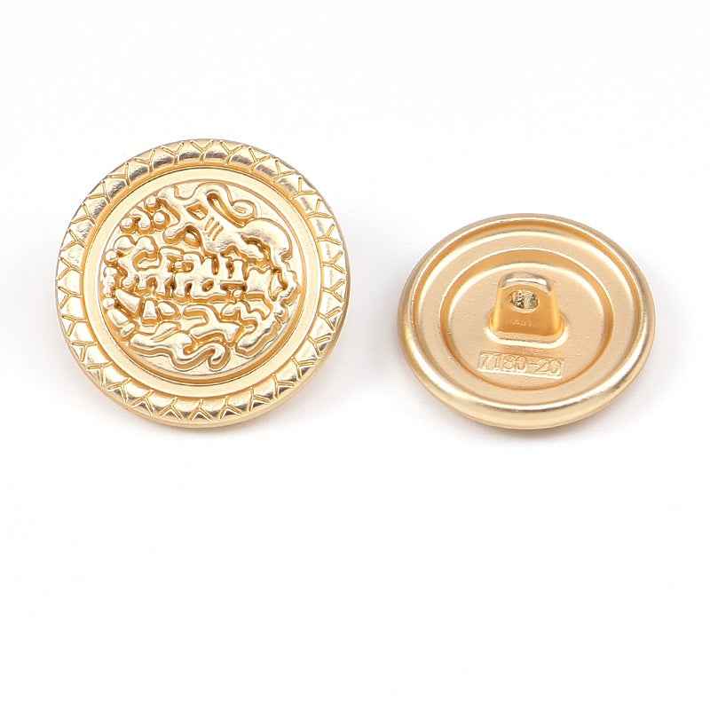 3/4 Inch Double Horse Wave Metal Coat Buttons 20pcs Gold