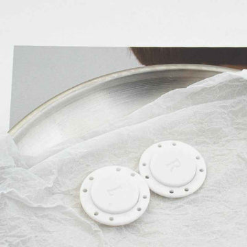Magnetic Round Acrylic Buttons for Trench Coats & Cardigans 6pcs White