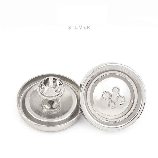 No-Sew Detachable Pin Buttons - 36pcs Metal Snap Fastener Kit Silver