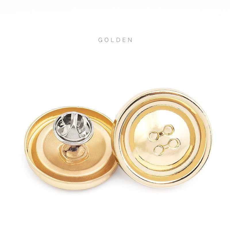No-Sew Detachable Pin Buttons - 36pcs Metal Snap Fastener Kit Gold