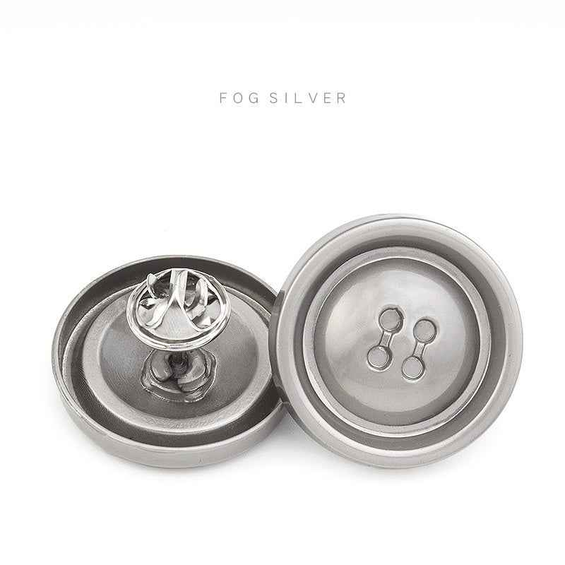 No-Sew Detachable Pin Buttons - 36pcs Metal Snap Fastener Kit Fog Silver