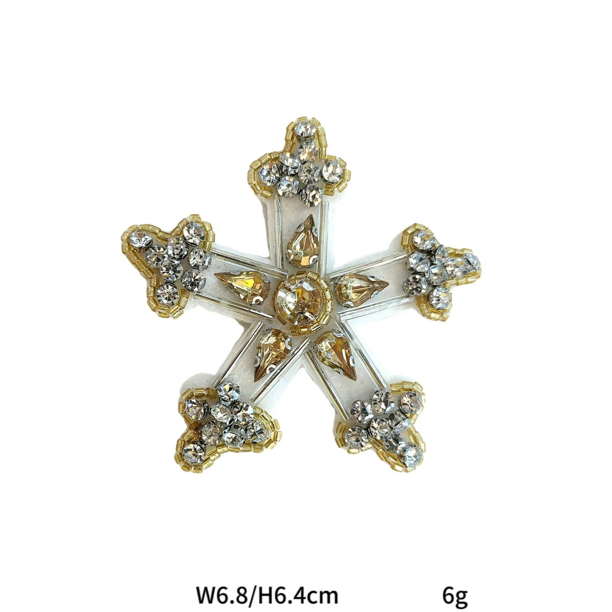 Vintage Punk Style Octagonal Star Snowflake Applique Patch 4 Pack