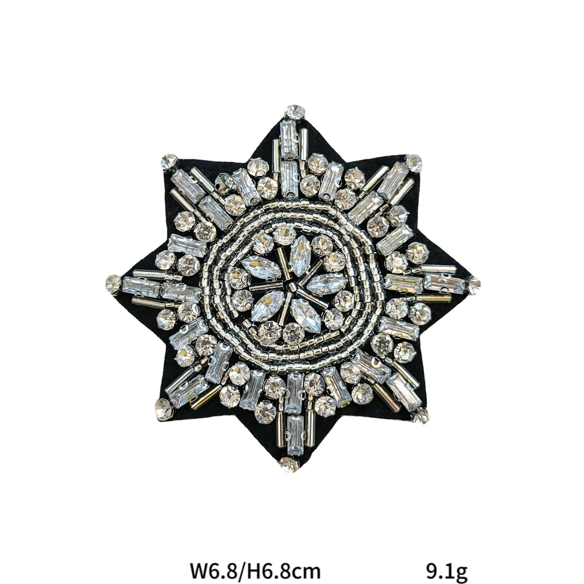 Vintage Punk Style Octagonal Star Snowflake Applique Patch 4 Pack