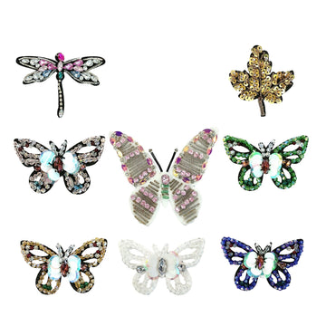 Crystal Butterfly Sequins Applique Sparkling Embellishment 8 Pack