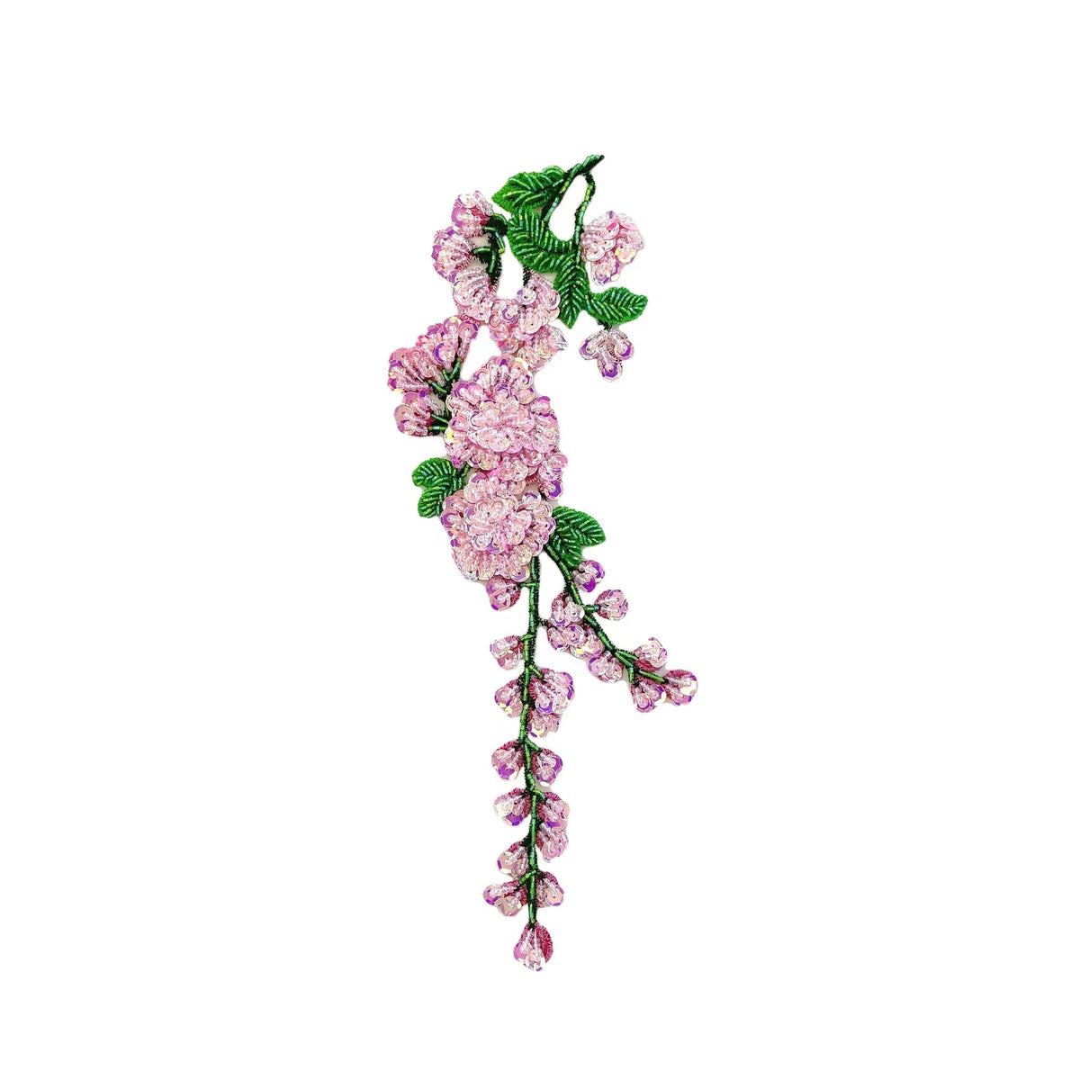 Plum Blossom Water-Soluble Embroidered Applique - Decorative Patch Pink