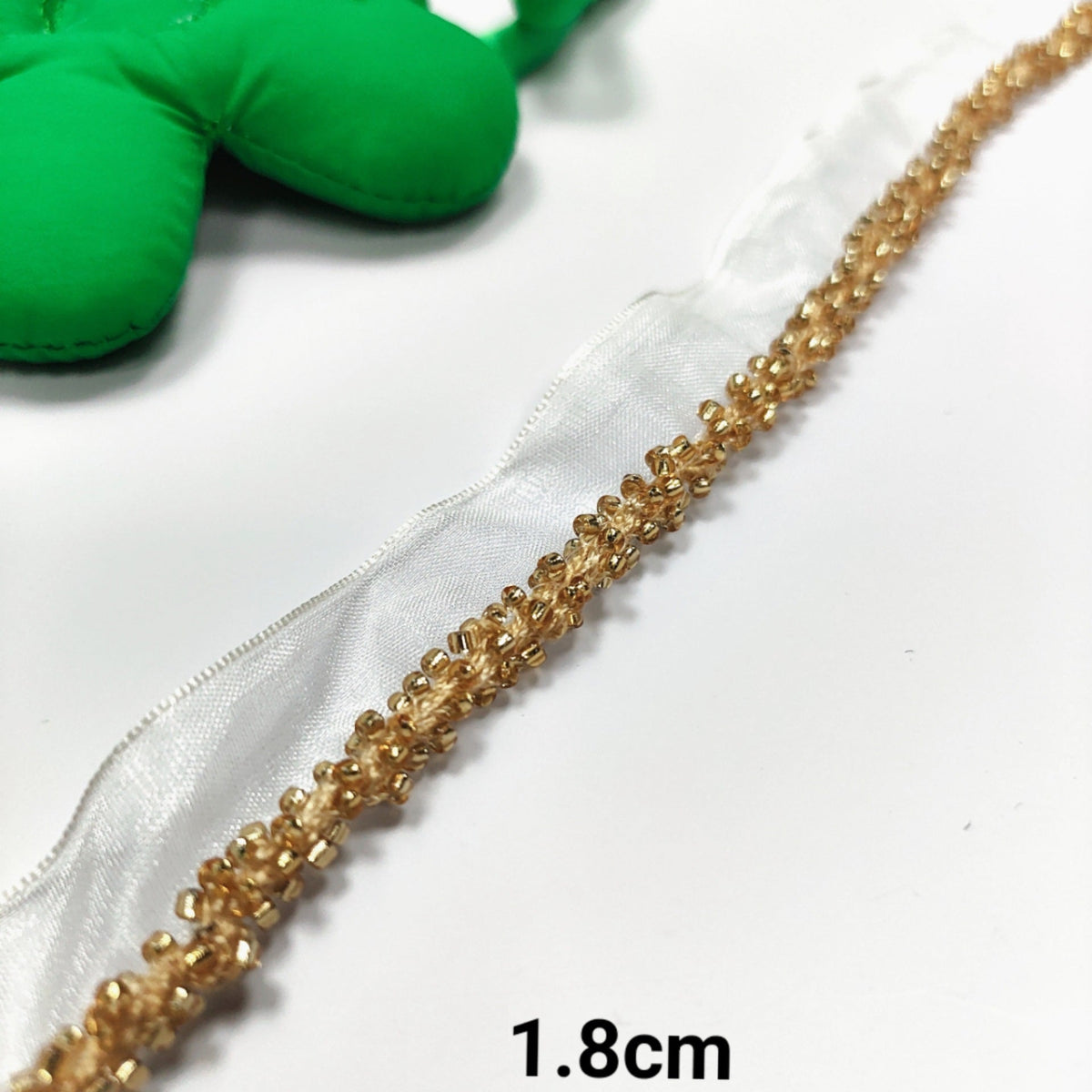 Pearl-Trimmed Crystal-Encrusted Lace Ribbon 50 Yards 1