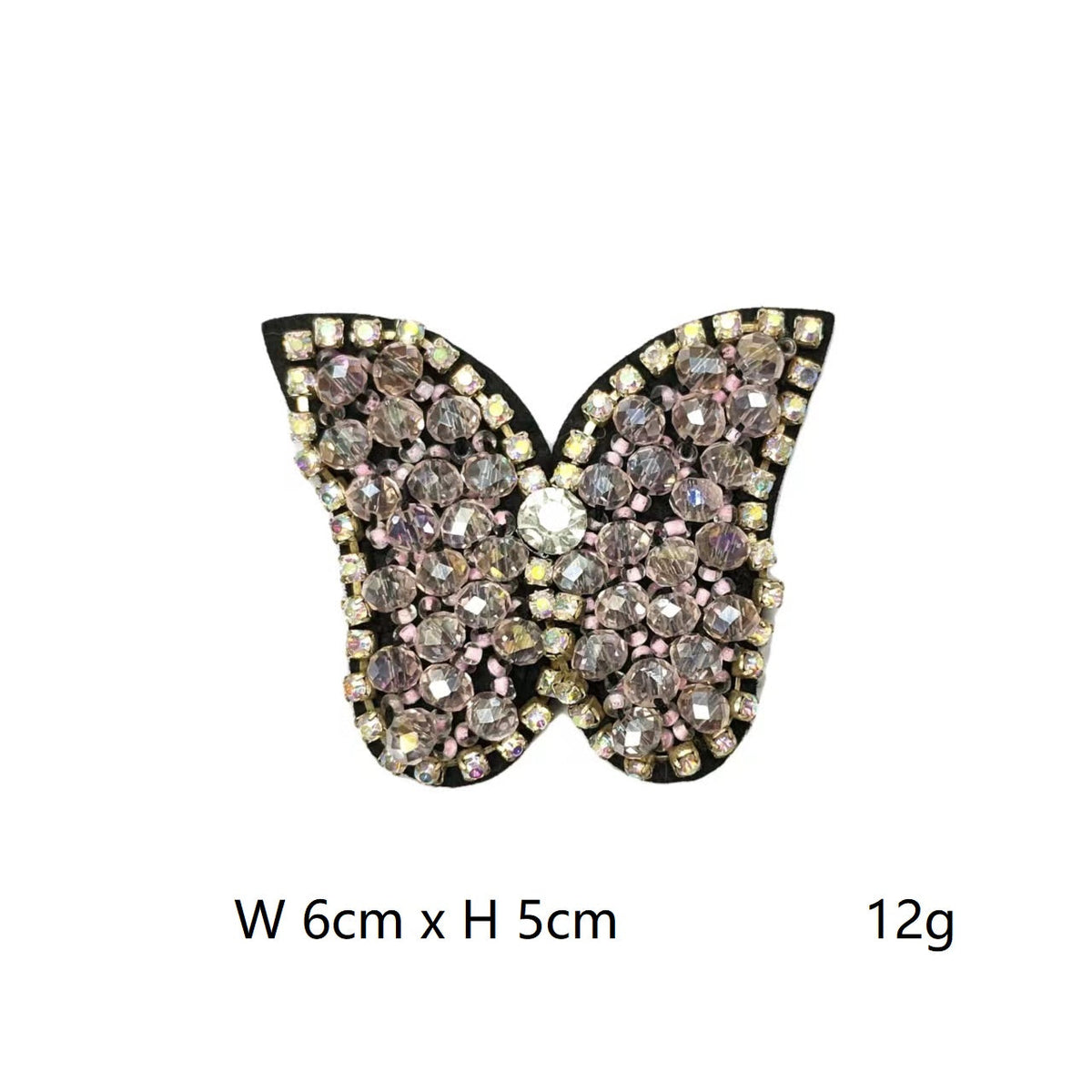 Sparkling 3D Butterfly Applique Rhinestone Embellished Patch 6 Pack
