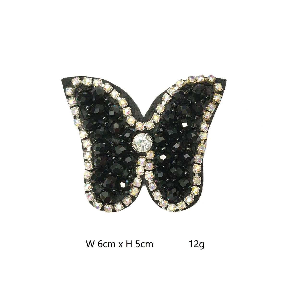 Sparkling 3D Butterfly Applique Rhinestone Embellished Patch 6 Pack