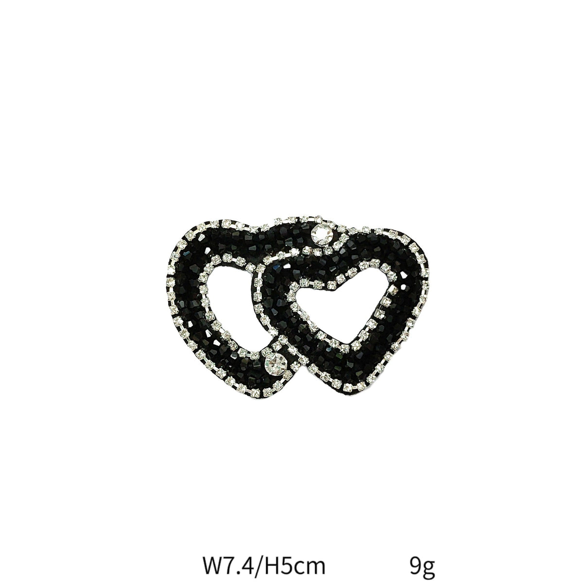 Glittering Sequin Bead Embroidered Patches Moon,Crown,Heart 6 Pack