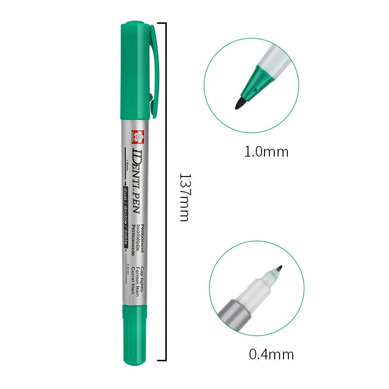 Marcador permanente Sakura Identi-Pen de doble punta, paquete de 3