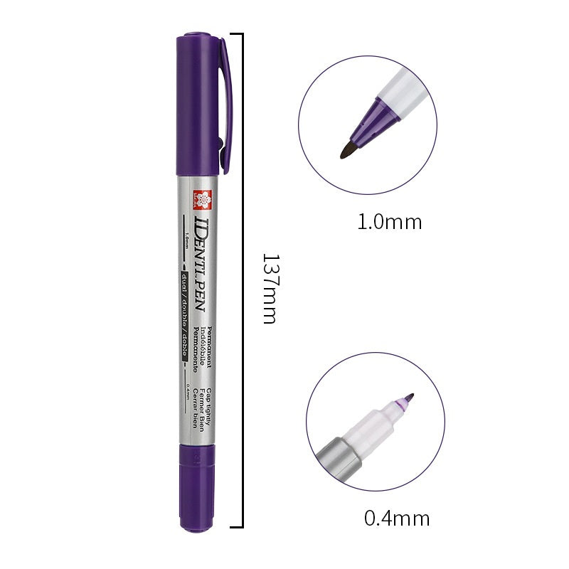 Marcador permanente Sakura Identi-Pen de doble punta, paquete de 3