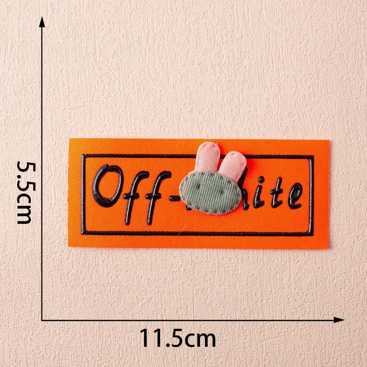 Unique Off - White Handmade 3D Offset - Printed Fabric Label 6pcs